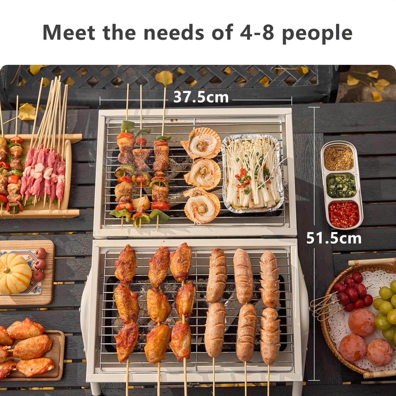 Portable Charcoal Grill Folding BBQ Grill Outdoor Camping Hiking Picnics