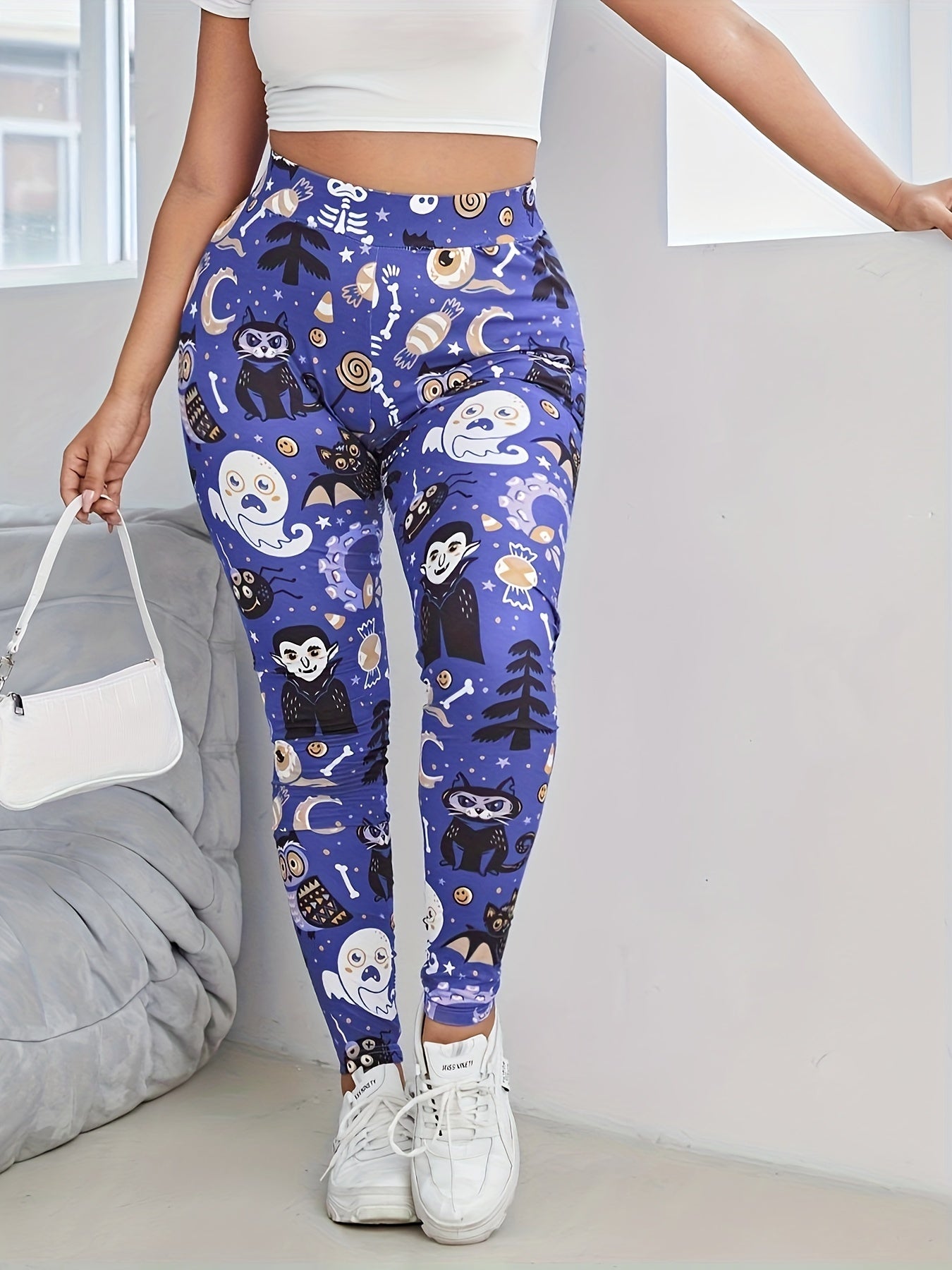 Monster Print High Rise Yoga Leggings