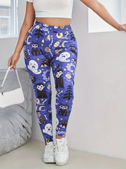 Monster Print High Rise Yoga Leggings