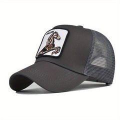 Animal Embroidery Patch Baseball Cap Unisex Adjustable Mesh Dad Hat