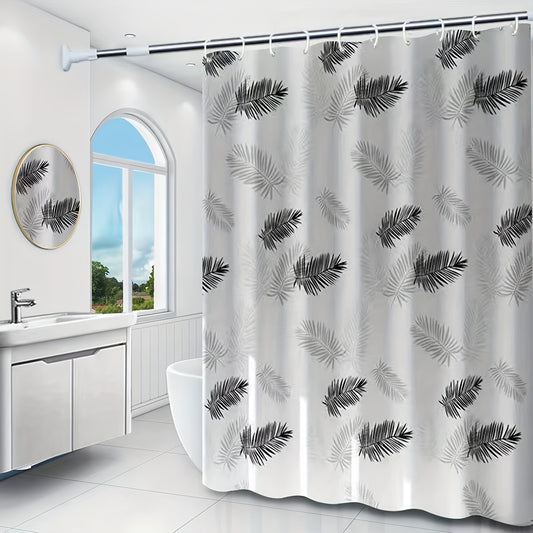 Feather Pattern Shower Curtain, Waterproof, Rust Resistant Grommets