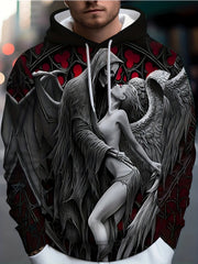 Skeleton & Girl 3D Print Hoodie for Men