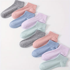 10 Pairs Solid Crew Sports Socks Women's Stockings & Hosiery