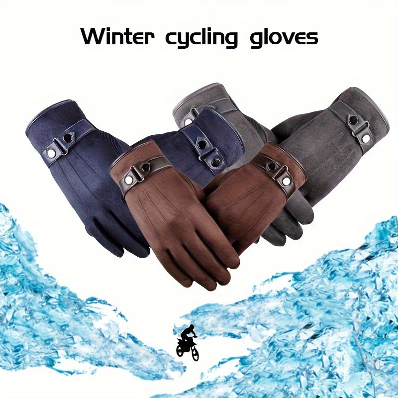 Winter Motorcycle Riding Gloves Touch Screen Windproof Warm Gloves