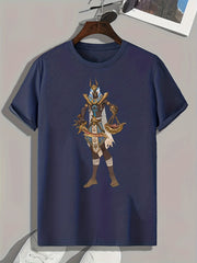 Cartoon Print Men's Graphic Tee Casual Summer T-shirt