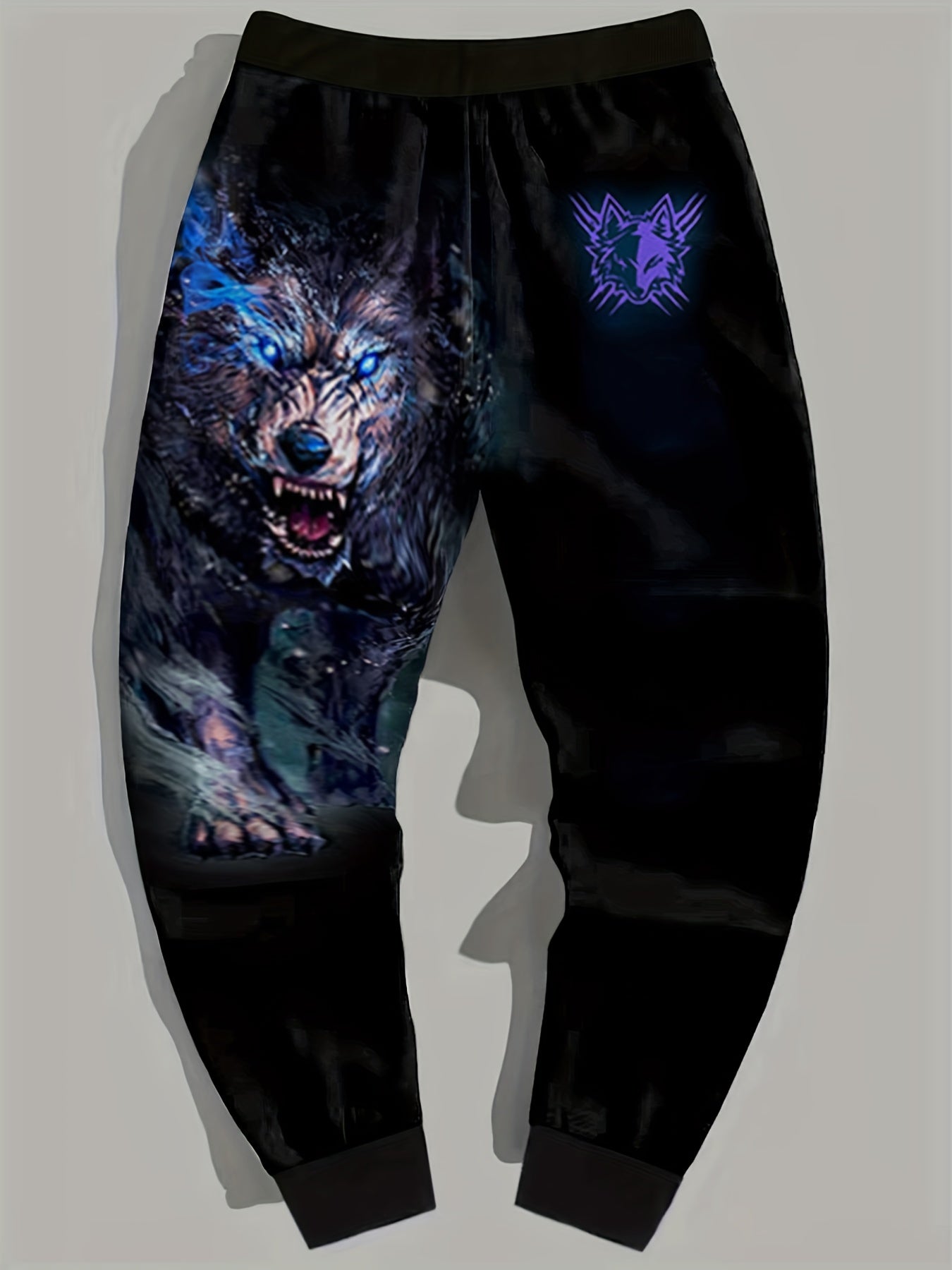 Wolf Pattern Men's Active Pants Stretch Breathable Trousers