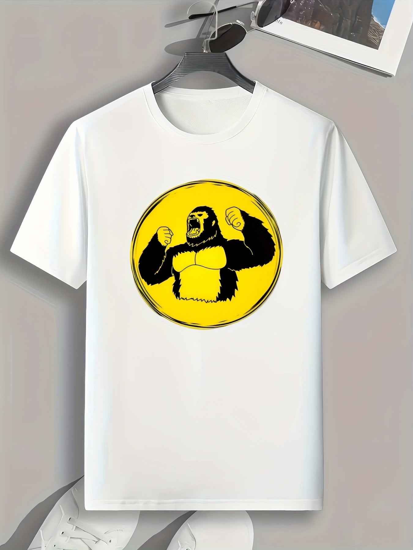 Chimpanzee Print Men's Graphic T shirt Casual Comfy Tees
