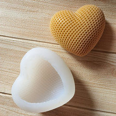 3D Grid Heart Silicone Candle Mold Soap Mousse Chocolate Cake Resin