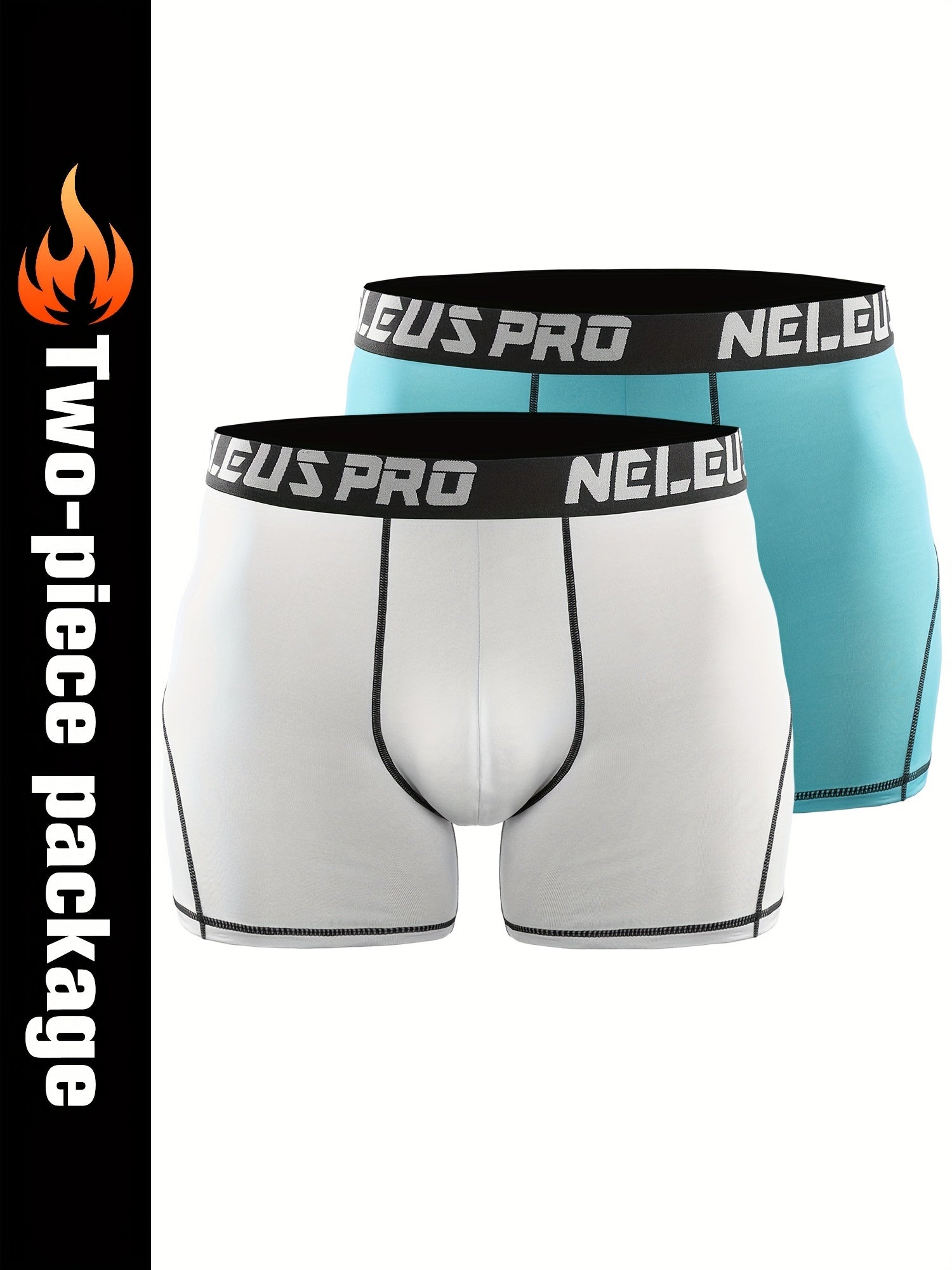2pcs Men's Compression Shorts With Pocket Quick Dry High Stretch Base Layer