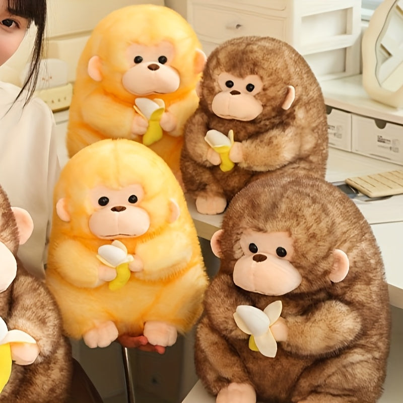 Soft Plush Monkey Toy with Banana Stuffed Animal