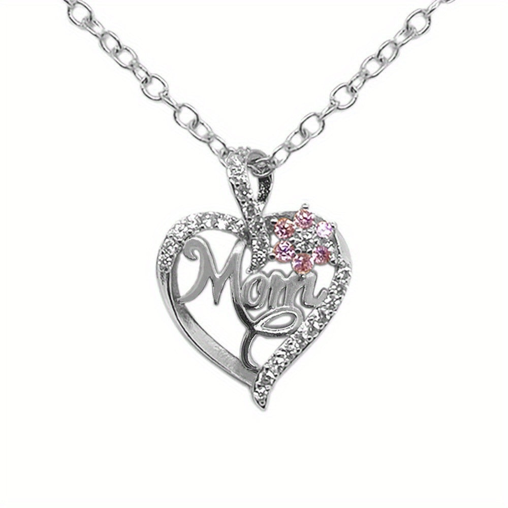 Heart Flower MOM Pendant Necklace Decorative Accessories