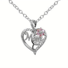 Heart Flower MOM Pendant Necklace Decorative Accessories