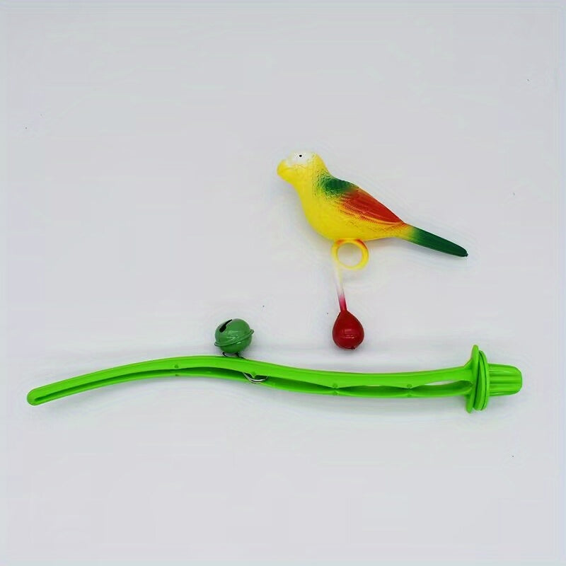 Parrot Toy Standing Pole Companionship Dummy Bird Bells Chewing Relaxing