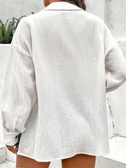 Button Up Long Sleeve Blouse