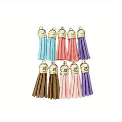 10 Leather Keychain Tassels Bulk for Crafts & Jewelry Making
