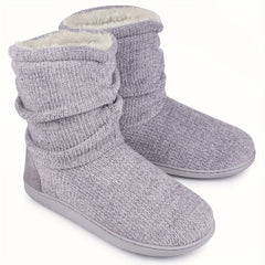 Women's Plush Fleece Short Boots Cozy Knit Booties