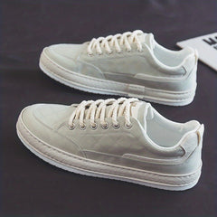 Men's Lace Up Leather Sneakers, Casual Outdoor Shoes