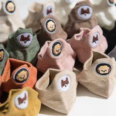 10 Pairs Women's Funny Dog Embroidered Expression Ankle Socks