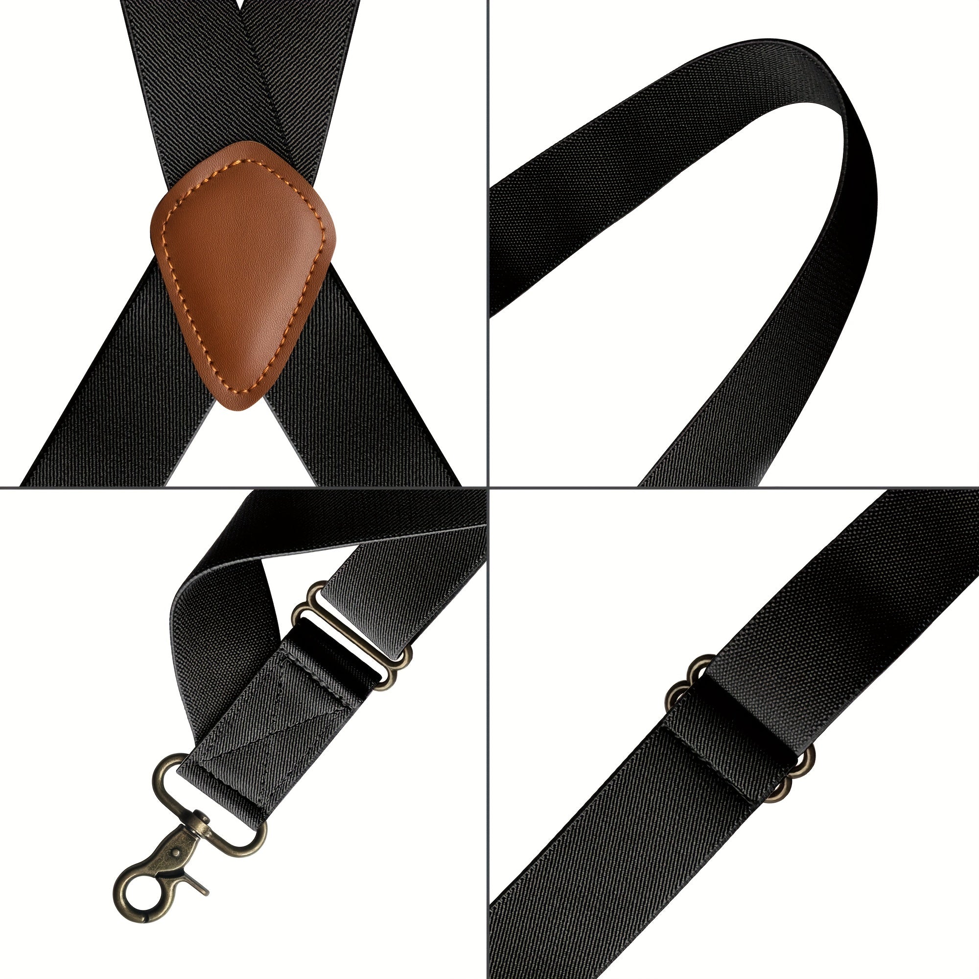 Men's Adjustable Elastic Suspenders Braces with X Shape Design