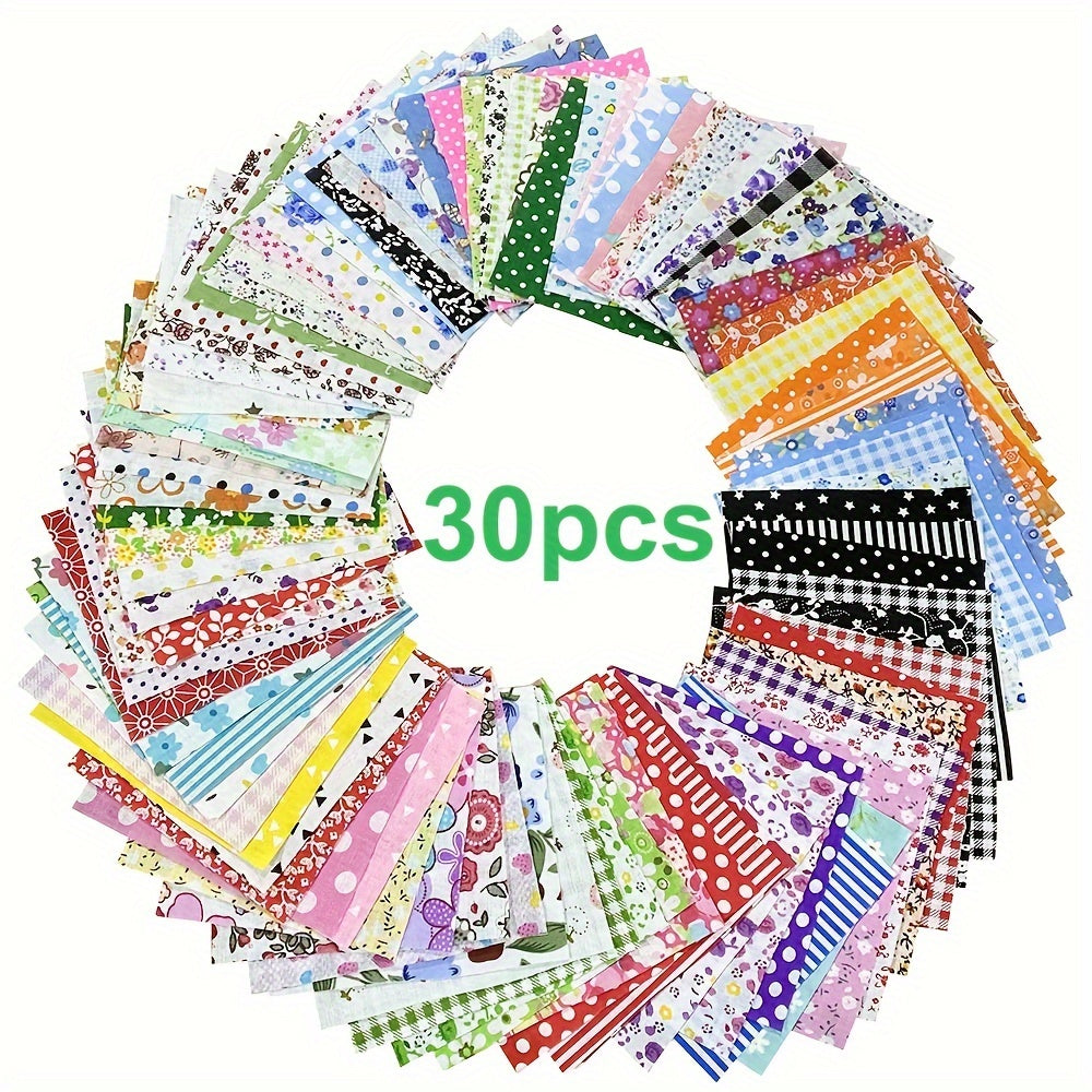 30/50pcs DIY Floral Cotton Cloth Set for Handcraft Random Patterns