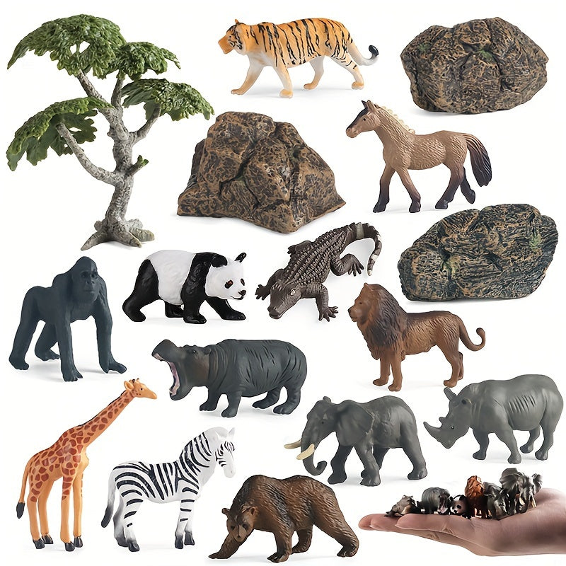 PVC Wildlife Playset with Realistic Animal Figurines