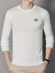 Men's Warm Wreath Pattern Crew Neck Knit Sweater