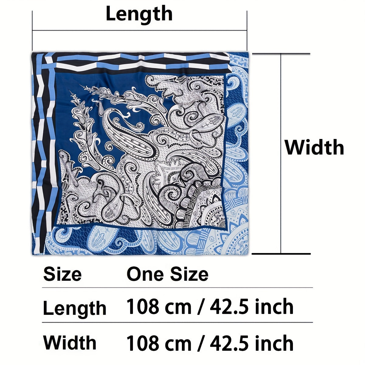 Paisley Bandana Silk Scarf Casual Shawl Wrap Head Wrap Charm