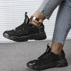 Women's Mesh Chunky Sneakers Breathable Non-slip Lace-up Running Shoes
