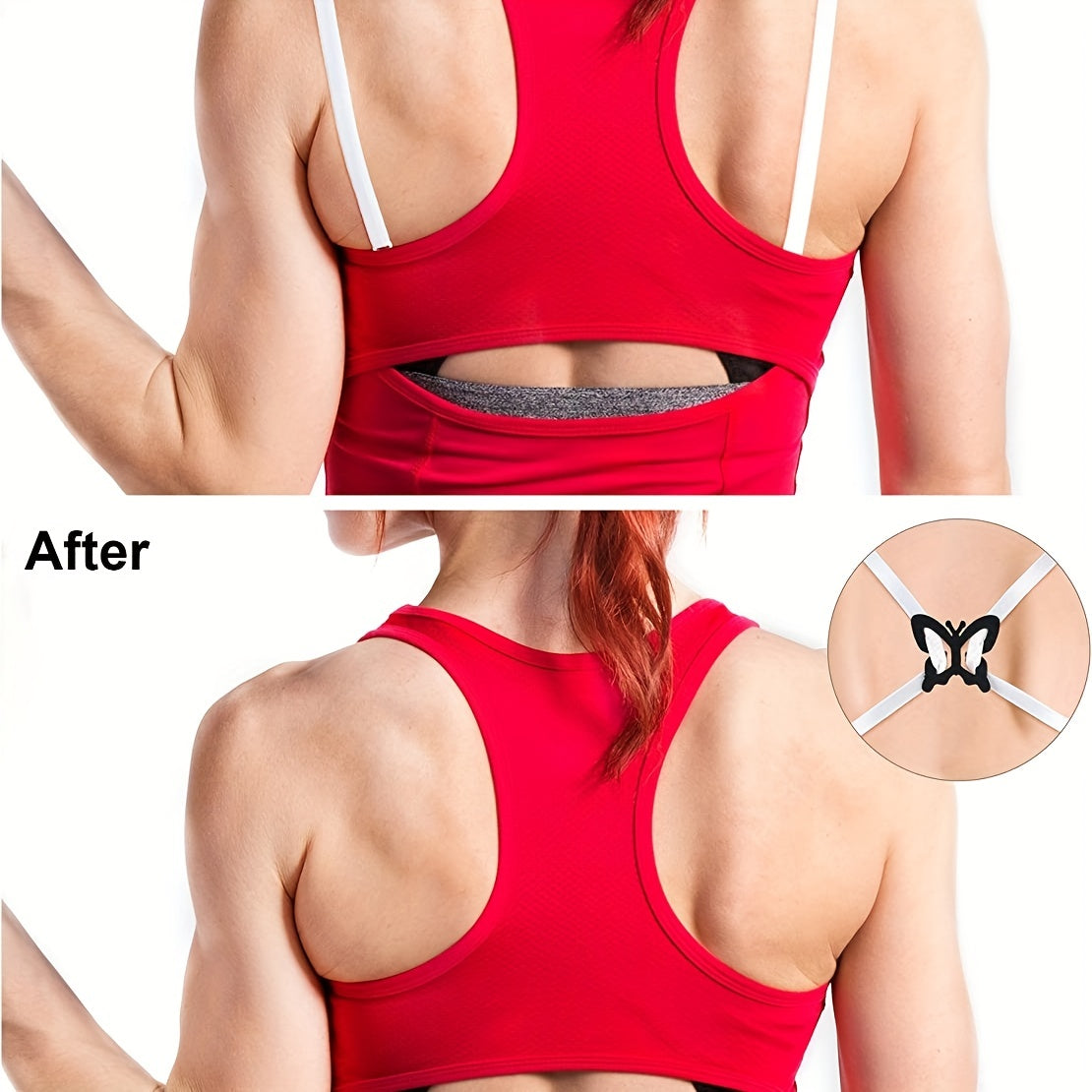 4pcs Butterfly Bra Strap Clips Non-slip Buckle Women's Lingerie Accessory