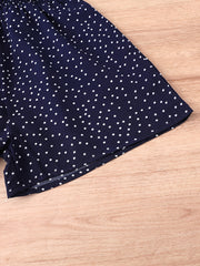 Girls Polka Dot Puff Sleeve Jumpsuit