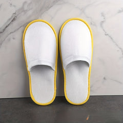 Plush Flat Slippers Non Slip Hotel Shoes Women's Indoor Guest Slippers
