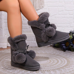 Non-slip Round Toe Snow Boots Warm Velvet Shoes Women's Footwear