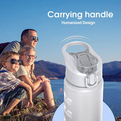 Gradient Sports Water Bottle with Time Marker and Straw