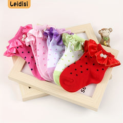 3 Pairs Lace Socks for Girls Pearl Decorations Darling Socks