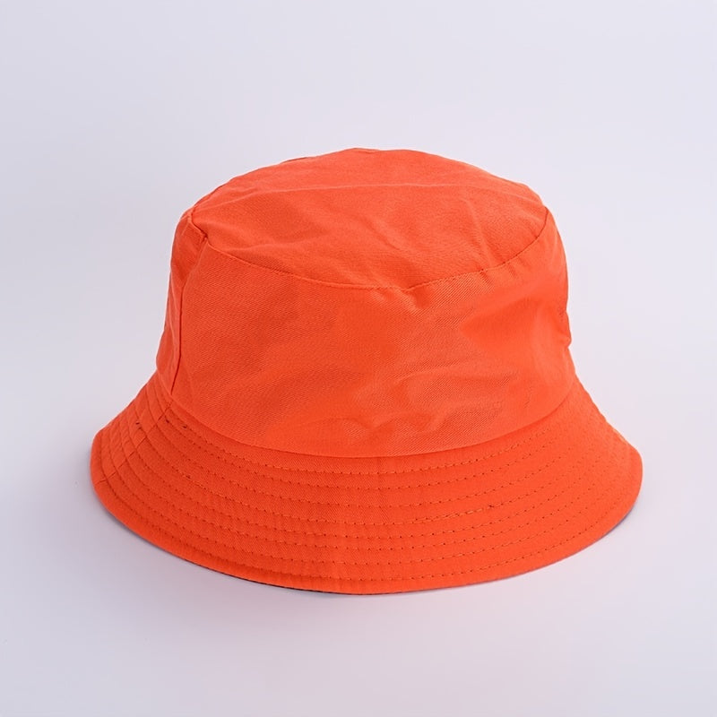 Polyester Cotton Double Sided Bucket Hat Unisex Sun Protection DIY Foldable Hat
