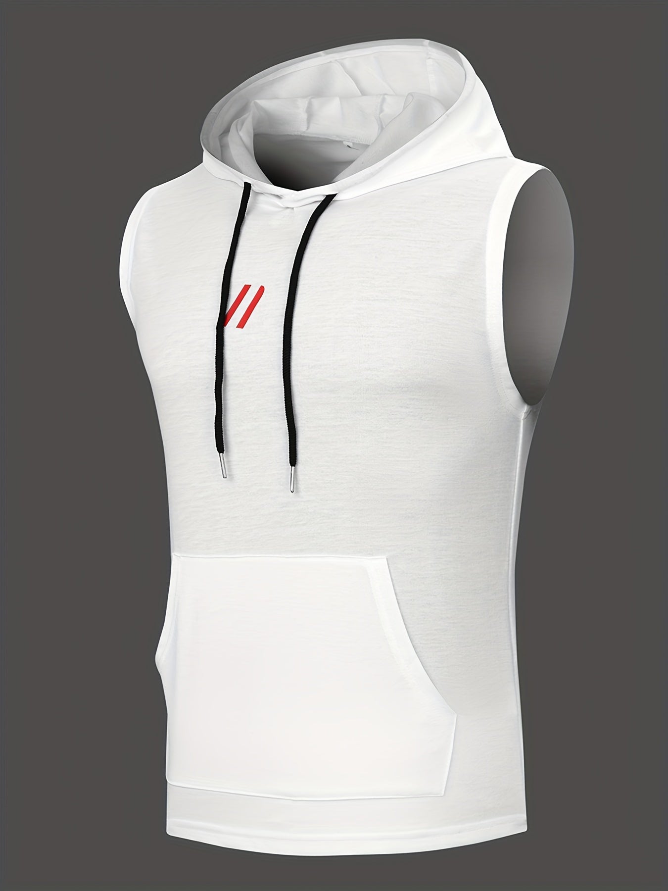 Men's Sleeveless Hoodie with Drawstring for Summer Outdoor Activities
