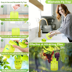 Reusable Outdoor Fly Traps Hanging Fly Catcher Non Toxic Fly Repellent