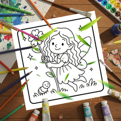 Flower Fairy Coloring Book - 24 Cartoon Pages with Vibrant Designs