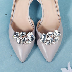 Rhinestone Shoe Clips Floral Shoe Buckle Wedding Party