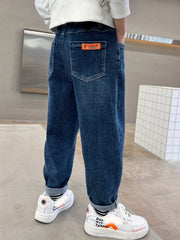 Boys Letter Pattern Denim Pants Kids Clothing Spring Autumn
