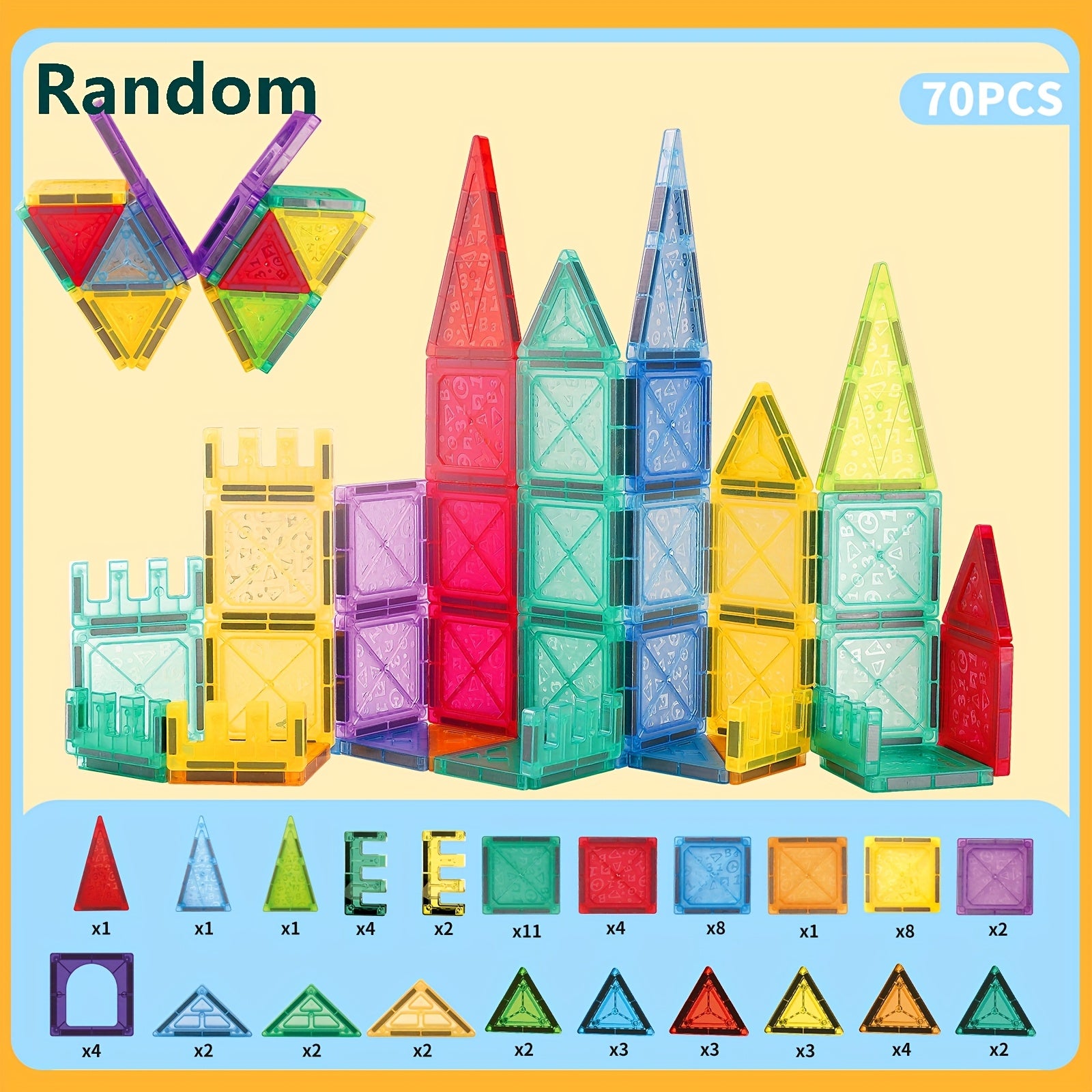 Magnetic Tile Kids Stacking Building Blocks Educational Toys DIY