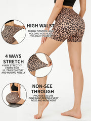 Leopard Print Yoga Shorts for Women