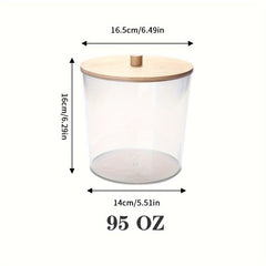Large Plastic Laundry Pods Container with Bamboo Lid