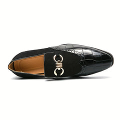 Men's Textured Brogue Loafer Shoes Slip On Comfy Non-slip Shoes