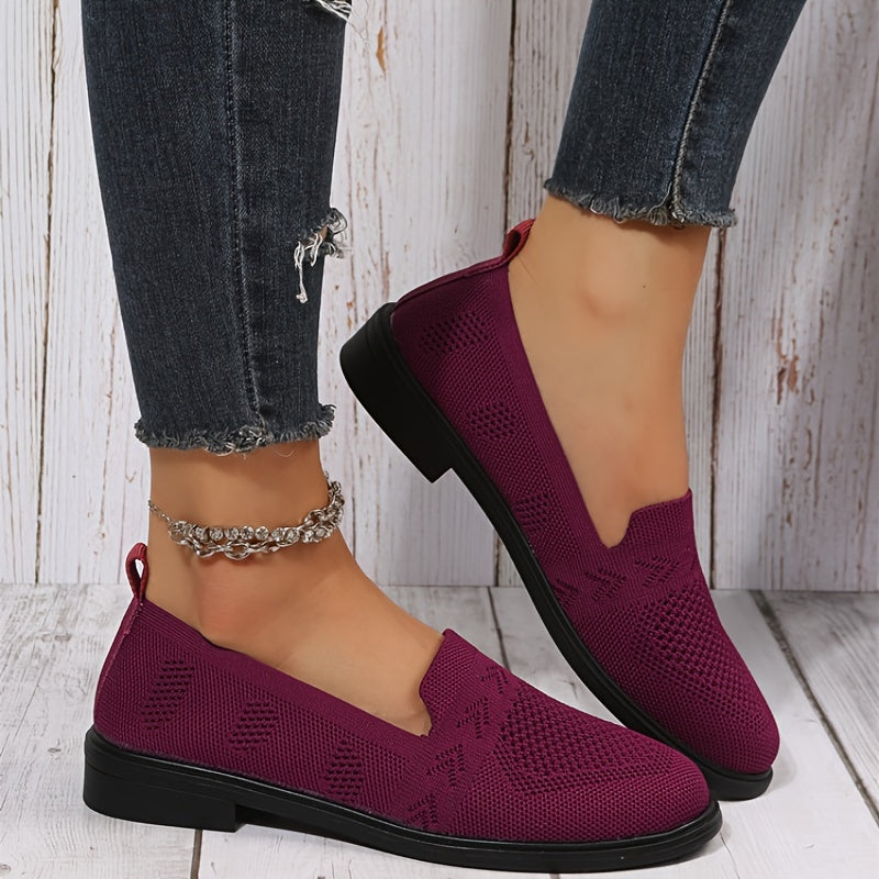 Women's Knit Slip On Flats Casual Non slip Loafers