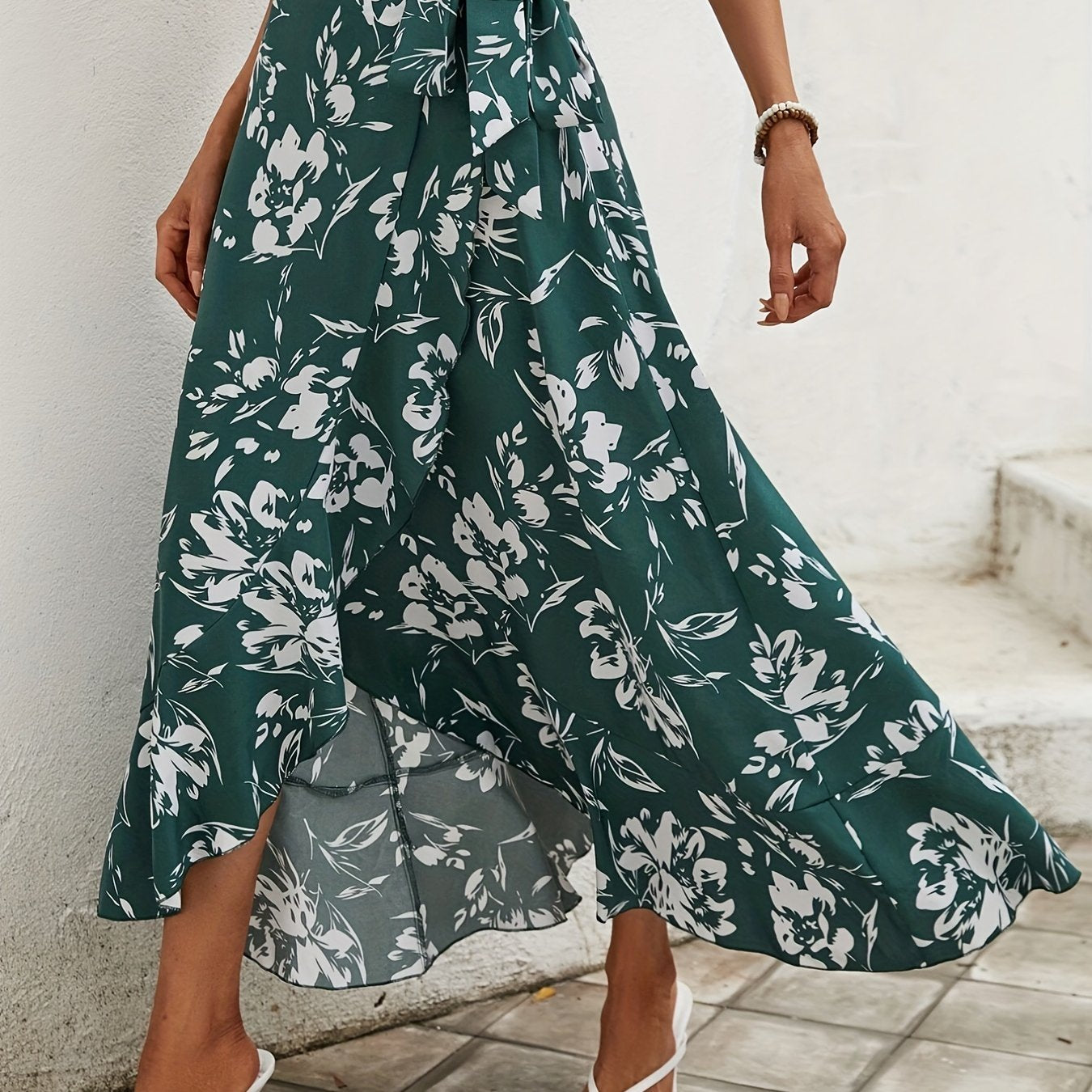 Floral Print High Waist Maxi Skirt