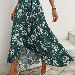 Floral Print High Waist Maxi Skirt