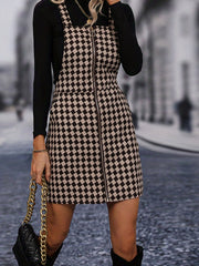 Plaid Zip Up Tank Dress Bodycon Tank Dress