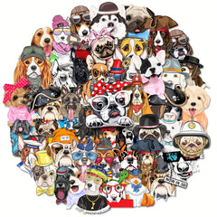 50pcs Dog Stickers Waterproof Vinyl for Water Bottle Laptop Phone