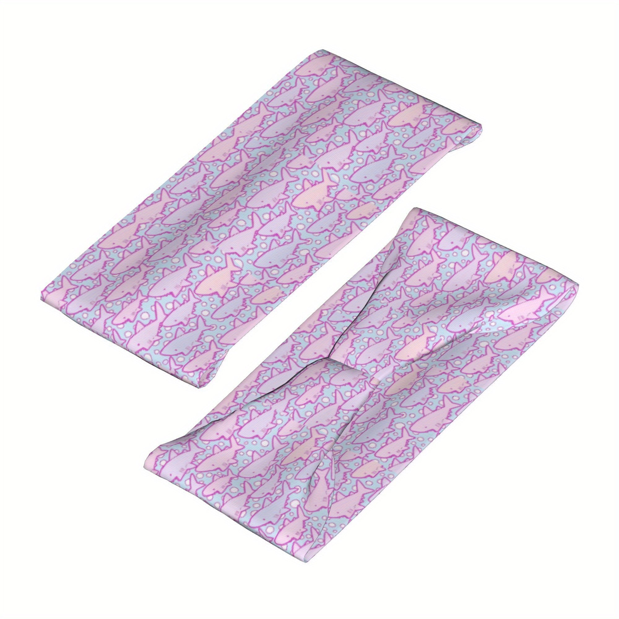 Shark Print Sports Headband Sweat Wicking Stretchy & Breathable Polyester